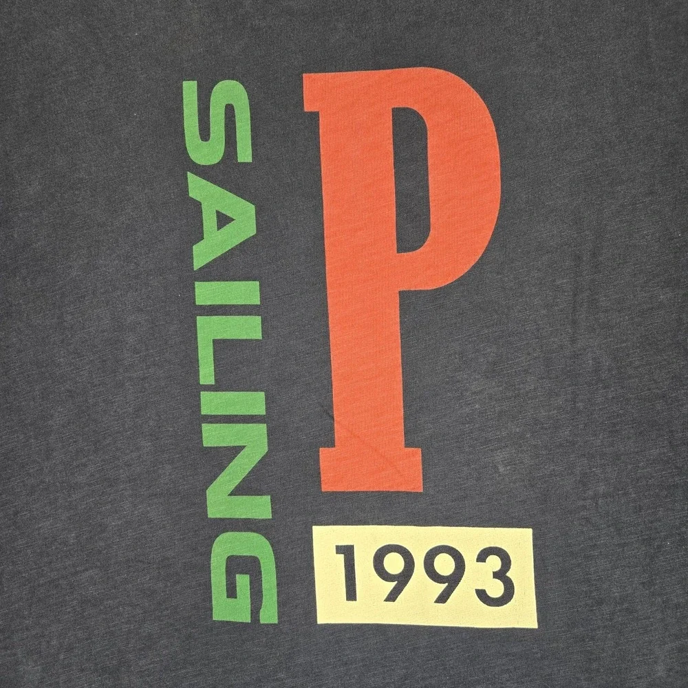 Polo Ralph Lauren P Sailing T Shirt Mens 2XL 1993 Vintage Yacht Navy Blue Retro